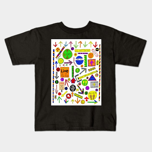 Covid-19 Shopping Experience Kids T-Shirt by marilynllowe